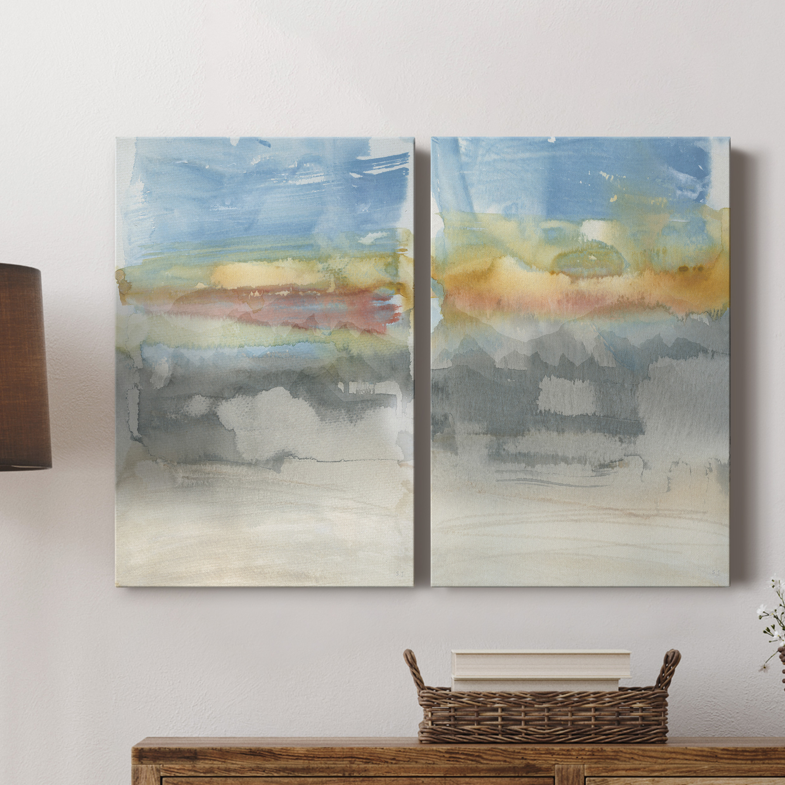 High Desert Sunset I Premium Gallery Wrapped Canvas - Ready to Hang - Set of 2 - 18 x 27 Each