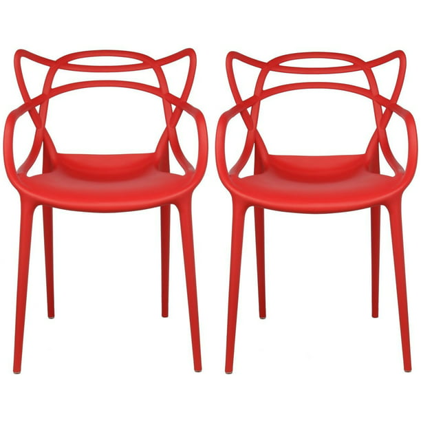 2xhome Set Of 2 Red Stackable, Outdoor Stackable Chairs Plastic