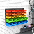 thumbnail image 4 of VEOFEMLEA 30-Bin Wall Mounted Storage Bins Kit, Tool Organizer Rack, Garage Hardware Organizer, 5 Color Parts Storage Bins, DIY Combination, 4 of 7