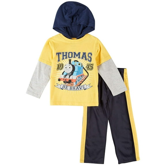 Thomas The Train Little Boys' Toddler Boys 2 Piece Set Yellow and Navy 4T
