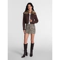 thumbnail image 4 of Madden NYC Women's Cropped Denim Jacket with Faux Fur Collar, Sizes XXS-XXL, 4 of 6