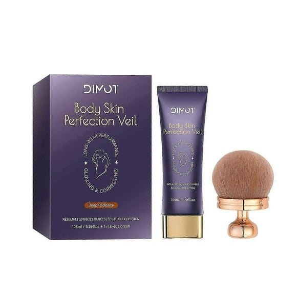 Body Coverage Perfector Concealer with Makeup Brush, Tattoo Cover Up Makeup Cream, Waterproof Transfer-Resistant Long Lasting Body Foundation