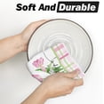 thumbnail image 5 of Tulip Buffalo Plaid Flowers Spring Kitchen Towels Dish Towels, 18x26 Inch Seasonal Floral Decoration Hand Towels Set of 2, 5 of 6