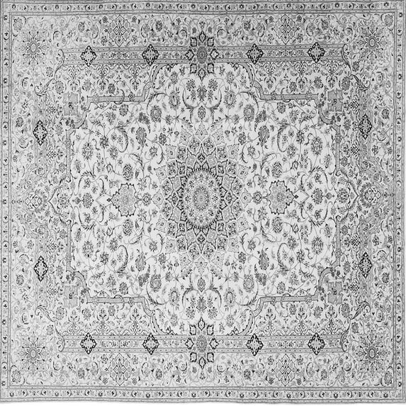 Ahgly Company Indoor Square Medallion Gray Traditional Area Rugs, 5' Square