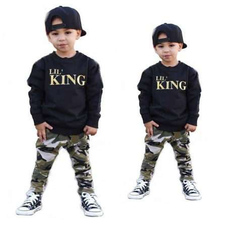 2pcs Toddler Infant Kid Baby Boys Clothing T-shirt Tops+Pants Outfits Set