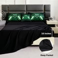 thumbnail image 4 of URBONUR Green Boys Comforter Sets Full Size Game Bedding Set for Kids Teens Green Lightning Gamepad Boy Bed Sets 6 Pieces Video Gaming Console Black Bed in a Bag with Sheet Set(Green Full), 4 of 10