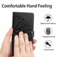 thumbnail image 5 of Designed for Google Pixel 9a Wallet Case, Girls Women Flip Folio Cover with Embossed PU Leather Kickstand Function Card Holders Slots Wrist Strap Magnetic Closure Phone Case Cover, Black, 5 of 6
