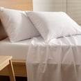 thumbnail image 2 of College Dorm Sheet Set in White, Twin XL Size, Solid White, Soft Microfiber, Deep Pockets, by Dawn, 2 of 4