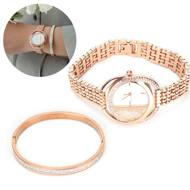 Watch And Bracelet Set Anniversary Gift Steel Bracelet Ladies Watches For Women For Valentines Day Mothers Day Gifts Gold Rose Gold Walmart