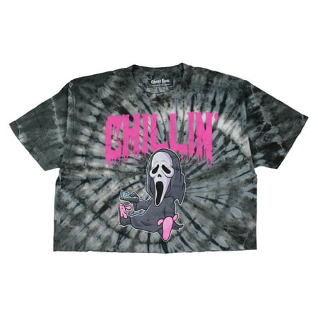 Scream Women's Ghost Face Chillin' Tie-Dye Girl's Crop Top T-Shirt