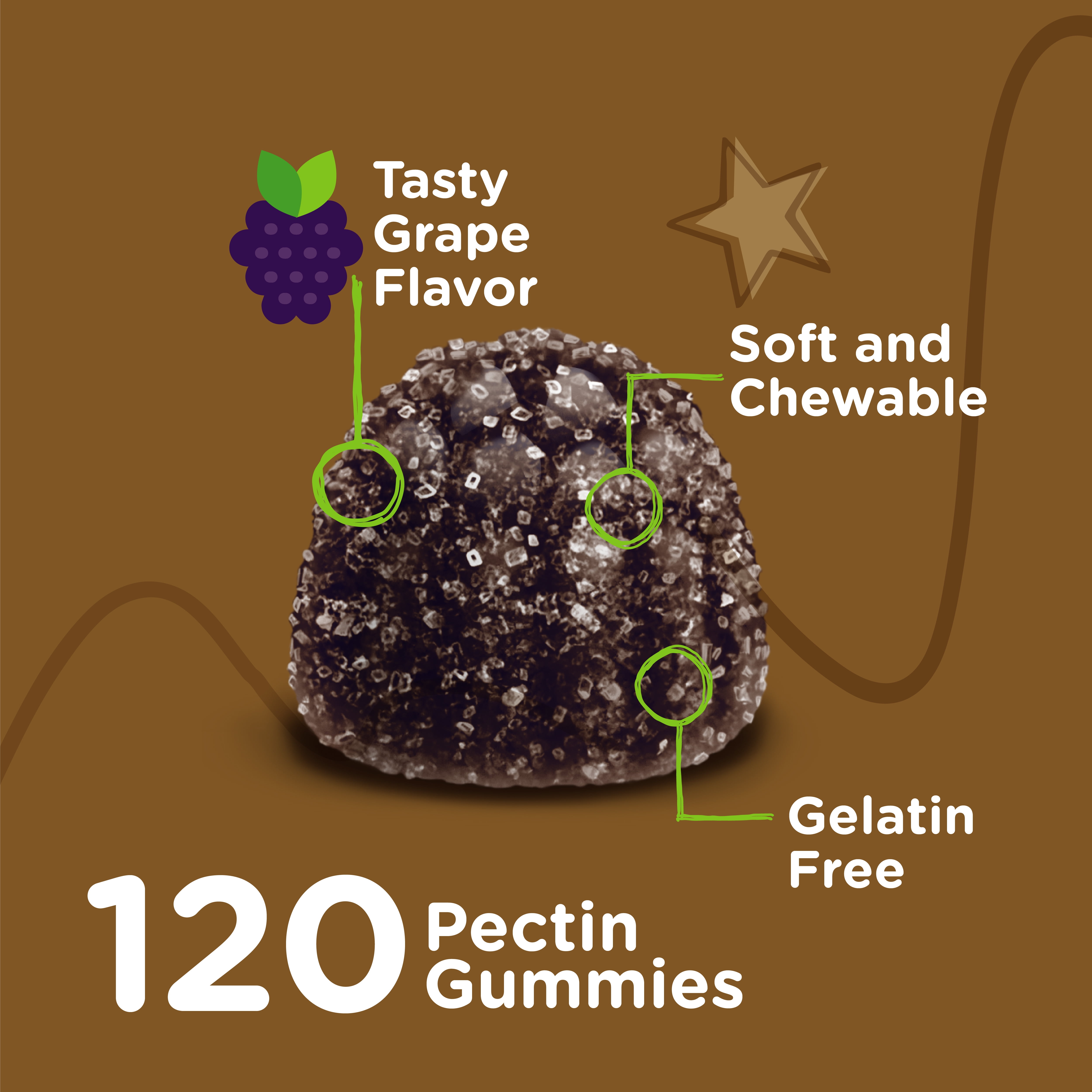 Viteey Iron Gummies for Kids with Vitamin C, Daily Iron Supplement, Grape Flavor, 120 Ct