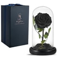 thumbnail image 1 of SW Forever Preserved Real Black Rose Flower Regalos de cumpleaños para mamá y mujer, regalos de San Valentín, flor eterna negra en cristal, regalos para el día de San Valentín, día de la madre, Navida, 1 of 7