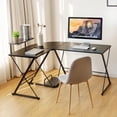 thumbnail image 2 of Giantex L-Shaped Computer Corner Desk, Multipurpose PC Workstation, Gaming Computer Desk for Home Office, Black, 2 of 8
