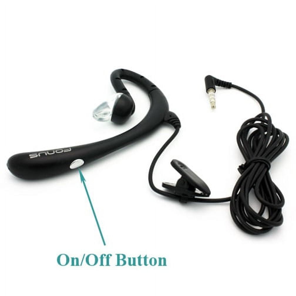 WIRED Headset MONO Hands-free Earphone 3.5mm Headphone w Boom Mic Single Earbud [Black] ZYY for Doro Doro 824 SmartEasy - HTC Desire 512 526 530 555 610 612 626s 816 EYE, Google Nexus 9, One A9 M8 M9