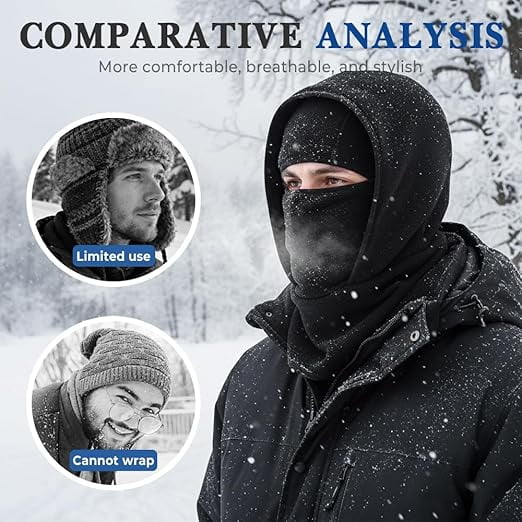 Outdoor Winter Warm Hat Neckband Integrated Cycling Mask, Winter Balaclava Ski Mask, Windproof Fleece Face Cover(1pc*Dark Gray,kkl)