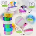 thumbnail image 2 of Juego de 8 cintas de colores surtidos Cinta decorativa Aros de cinta con purpurina prismática para manualidades de bricolaje Decoración Scrapbooking Regalos Envoltura, 2 of 5