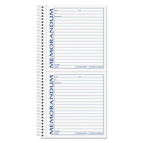 Memorandum Book, Two-Part Carbonless, 5 X 5.5, 2/page, 100 Forms | Bundle of 2 Each