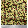 thumbnail image 3 of Soimoi Yellow Viscose Chiffon Fabric Geometric & Rose Floral Print Fabric by the Yard 42 Inch Wide, 3 of 3