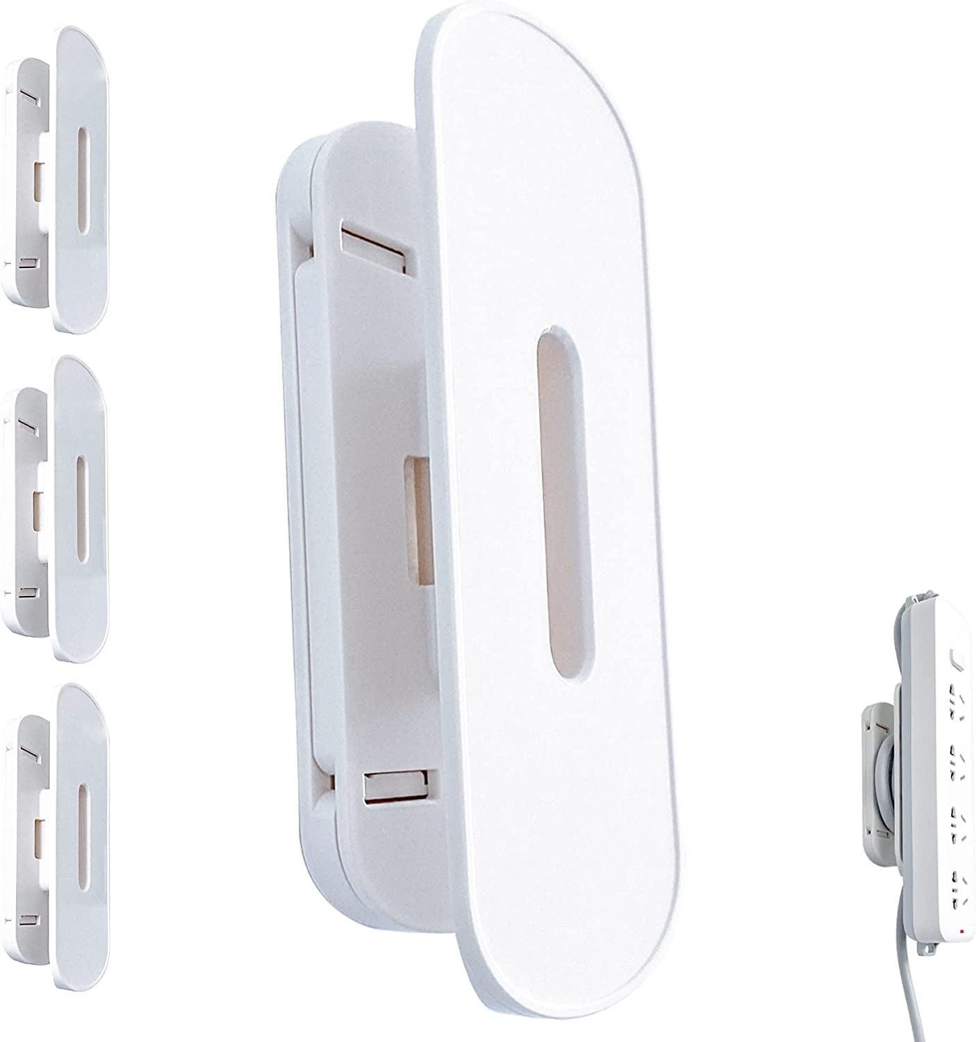 Power Strip Holder 4 Pack Self Adhesive Power Strip Mounts with Wire