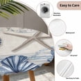thumbnail image 3 of Navy Blue Coastal Round Tablecloth for 55-60 Inch Tables,Fitted Table Cover with Elastic Edge,Vintage Sea Beach Shell Starfish Waterproof Outdoor Table Cloth Protector for Patio Garden Dinner Picnic, 3 of 9