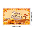 thumbnail image 3 of Autumn Leaves Happy Birthday Pumpkins Sunflowers Harvest Banner for Celebration Outdoor Decoration Thanksgiving, 3 of 8