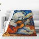 thumbnail image 1 of Fotbe Dog Guitar Starry Night Manta de Franela Acolchonada con Estampado, Súper Suave y Esponjosa, Extra Grande para Sofá, Cama, Uso Todo el Año-80"x60", 1 of 7