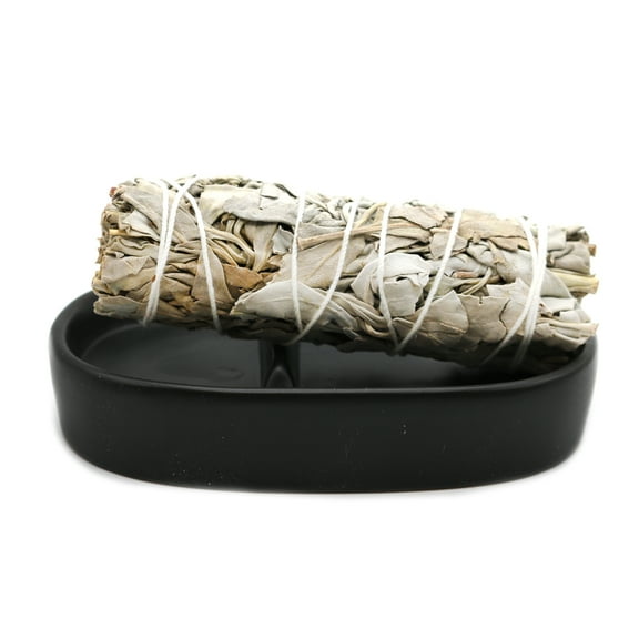 Soul Sticks Black Ceramic Sage Smudge Stick Burner Holder Ash Catcher
