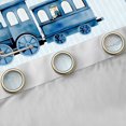 thumbnail image 4 of Castle Fairy Watercolor Train Black Out Curtains for Teens, Stripe Cloud Art Curtains Pack of 2 (42x63 Each) for Bedroom, Light Blue White, 4 of 6