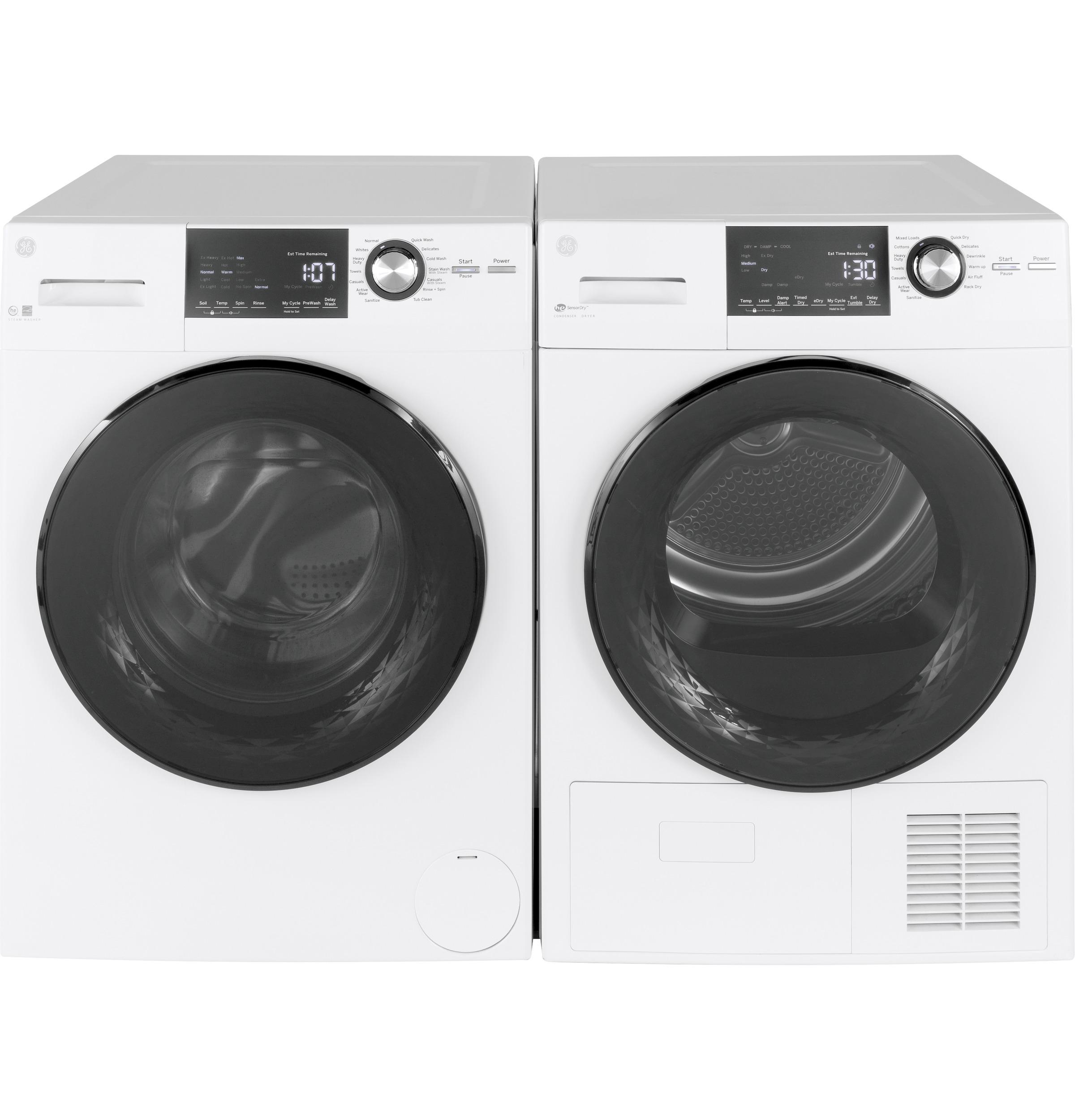 GENERAL ELECTRIC GFW148SSMWW 24 Frontload Washer with Steam 2.4 cu. ft. Capacity Plugs into Dryer or Wall Energy Star Electronic Touch Controls in White - image 4 of 5