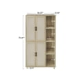 thumbnail image 5 of Vastcury 70.87" Tall Accent Storage Cabinet with 4 Rattan Doors, Storage Pantry Cabinet for Kitchen, Living Room, Nature, 5 of 8