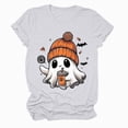 thumbnail image 5 of Towmus Halloween Shirts for Women Cute Print Shirt Fall Pumpkin Tshirt Coffee Lover Graphic Tees casual Short Sleeve Tops, 5 of 5