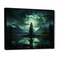 thumbnail image 3 of Designart "Emerald Glow Tree in Northern Lights II" Extra Large Landscapes Framed Wall Art - Country Green Tree Hallway Framed Wall Art Decor, 3 of 7