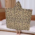 thumbnail image 5 of Brown and Black Leopard Print Hooded Bath Towel，60"x35" for Ages 3 To 12 Kids, Quick Dry Lightweight Soft Microfiber Hood Beach Towel Cover Up for Kids, 5 of 7