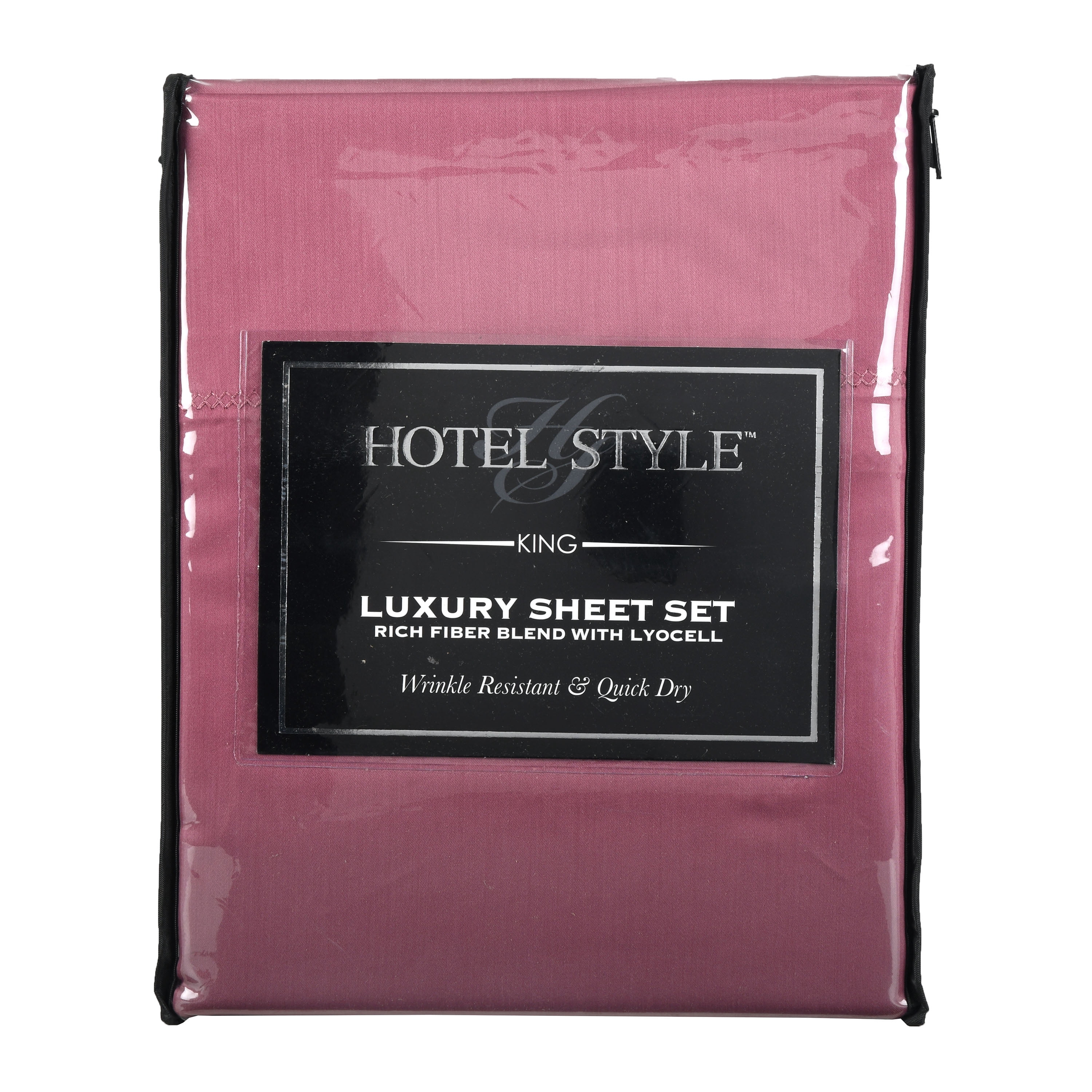 Hotel Style 500 Thread Count Tri-Blend with Lyocell Bed Sheet Set, King, Mauve Pearl
