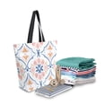 thumbnail image 2 of FORMRS Womens Canvas Tote Bag with Zipper Inner Pocket Shoulder Handbag, Pink Mosaic Pattern, 2 of 7