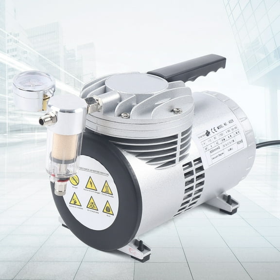Modern Silver Single Stage Vacuum Pump, Oil-free Vacuum Pump, Industrial Vacuum Pump 110V, 60Hz Oil-free Vacuum Pump