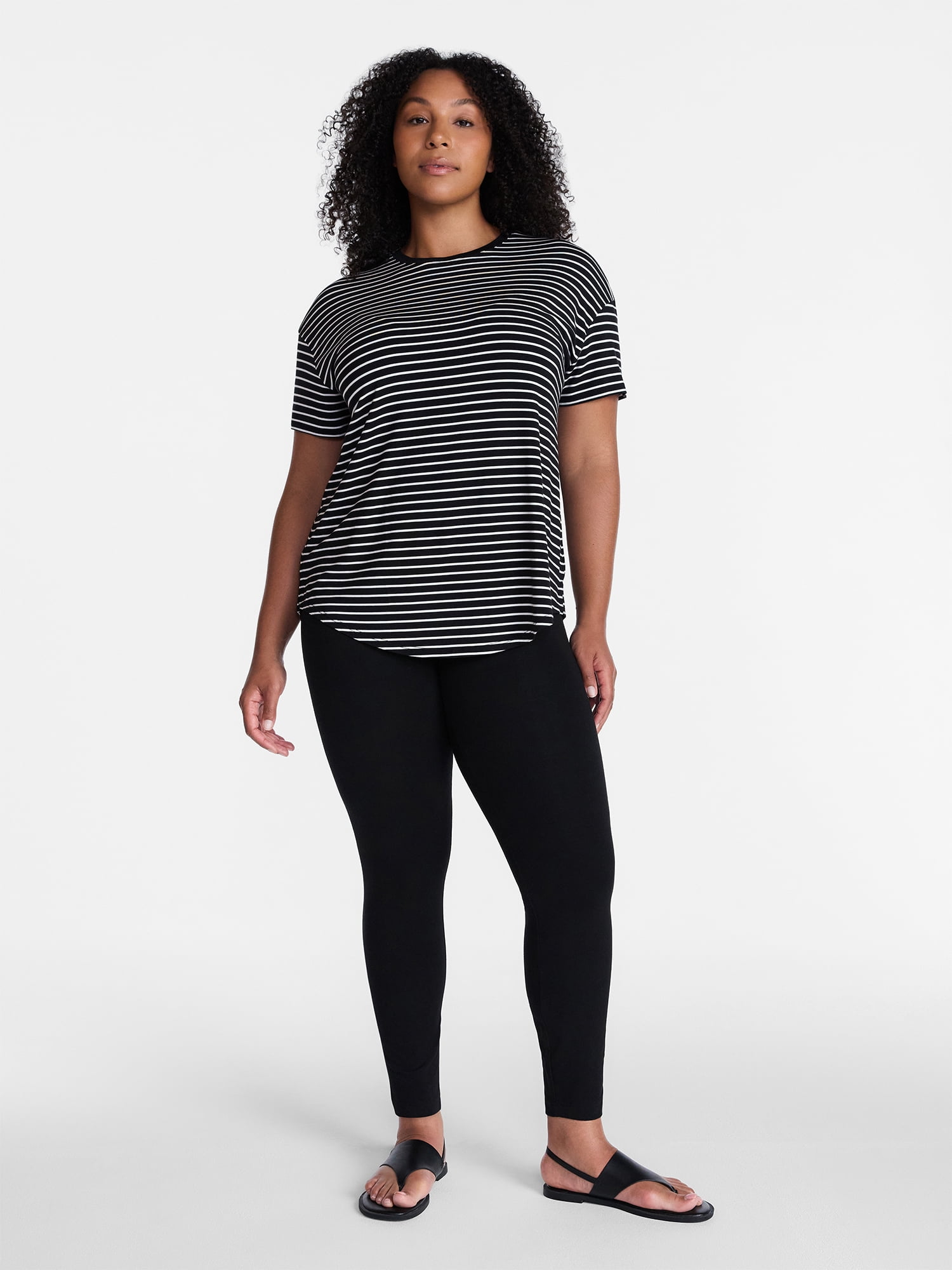Time and Tru Women's Ankle Length Knit Leggings, 27" Inseam, XS-XXXL