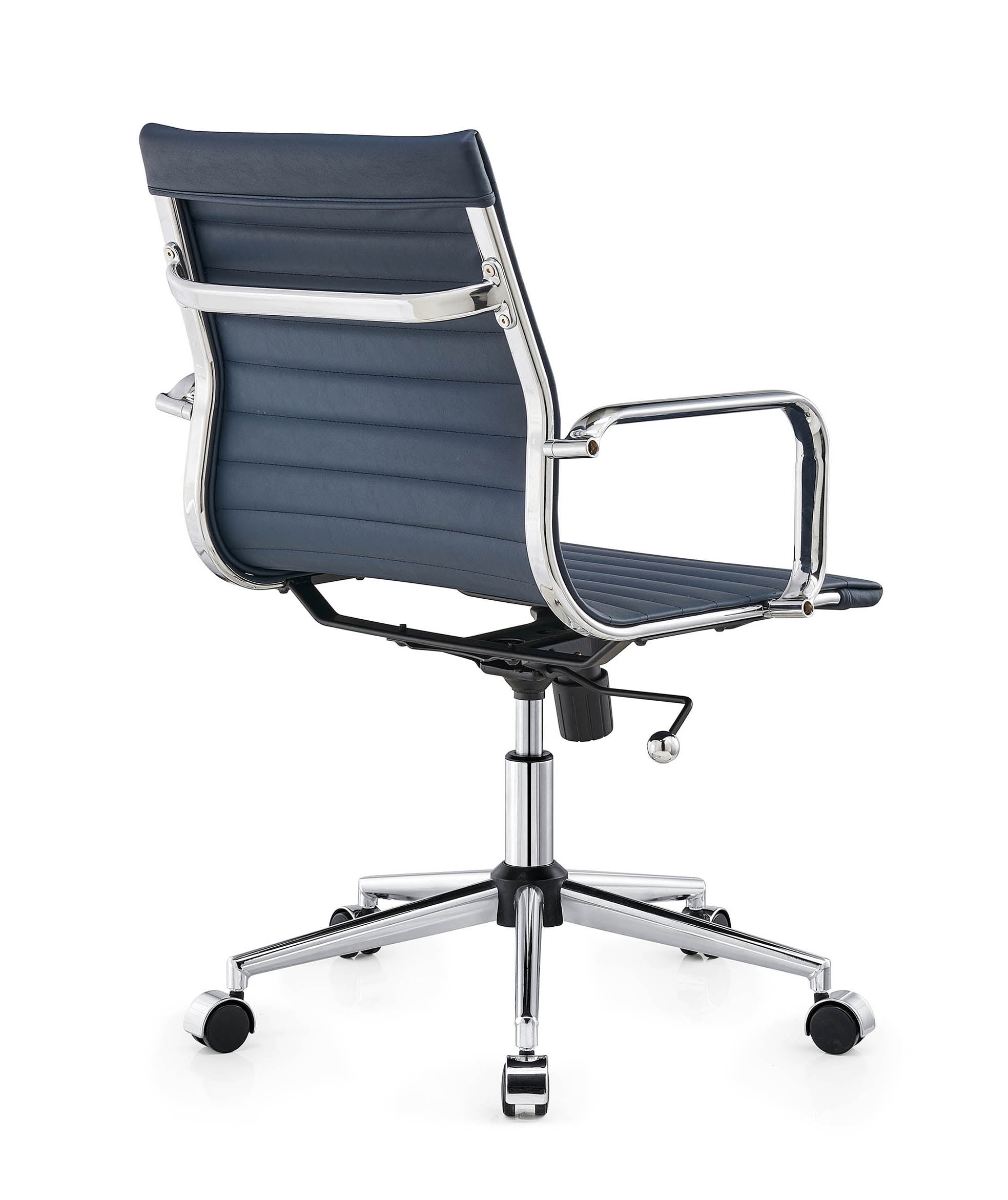 LUXMOD Mid Back Home Office Desk Chair Task Chair with Armrest Swivel Chair in Durable Vegan Leather Ergonomic Desk Chair for Extra Back and Lumbar Support