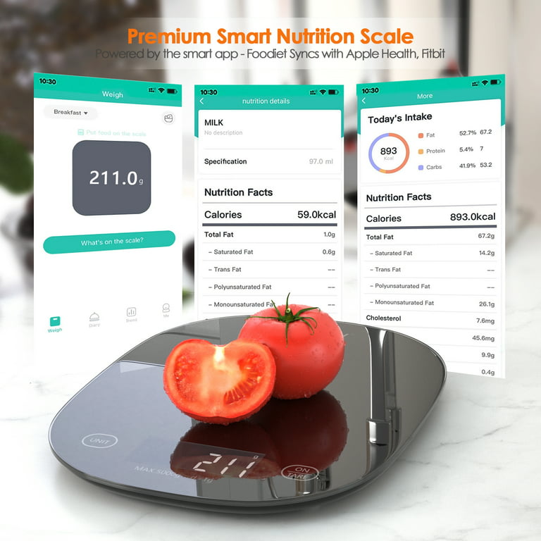 WeGuard Bluetooth Food Scale with App, Digital Smart Kitchen Scale