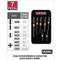 thumbnail image 2 of Juego de 7 Destornilladores Cushion Grip Combinado Urrea 9400A, 2 of 3