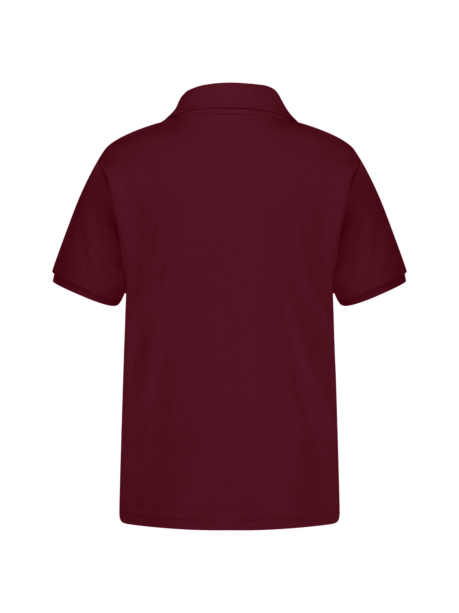 Wonder Nation Girls School Uniform Interlock Short Sleeve Polo Shirt, Sizes 4-18 & Plus