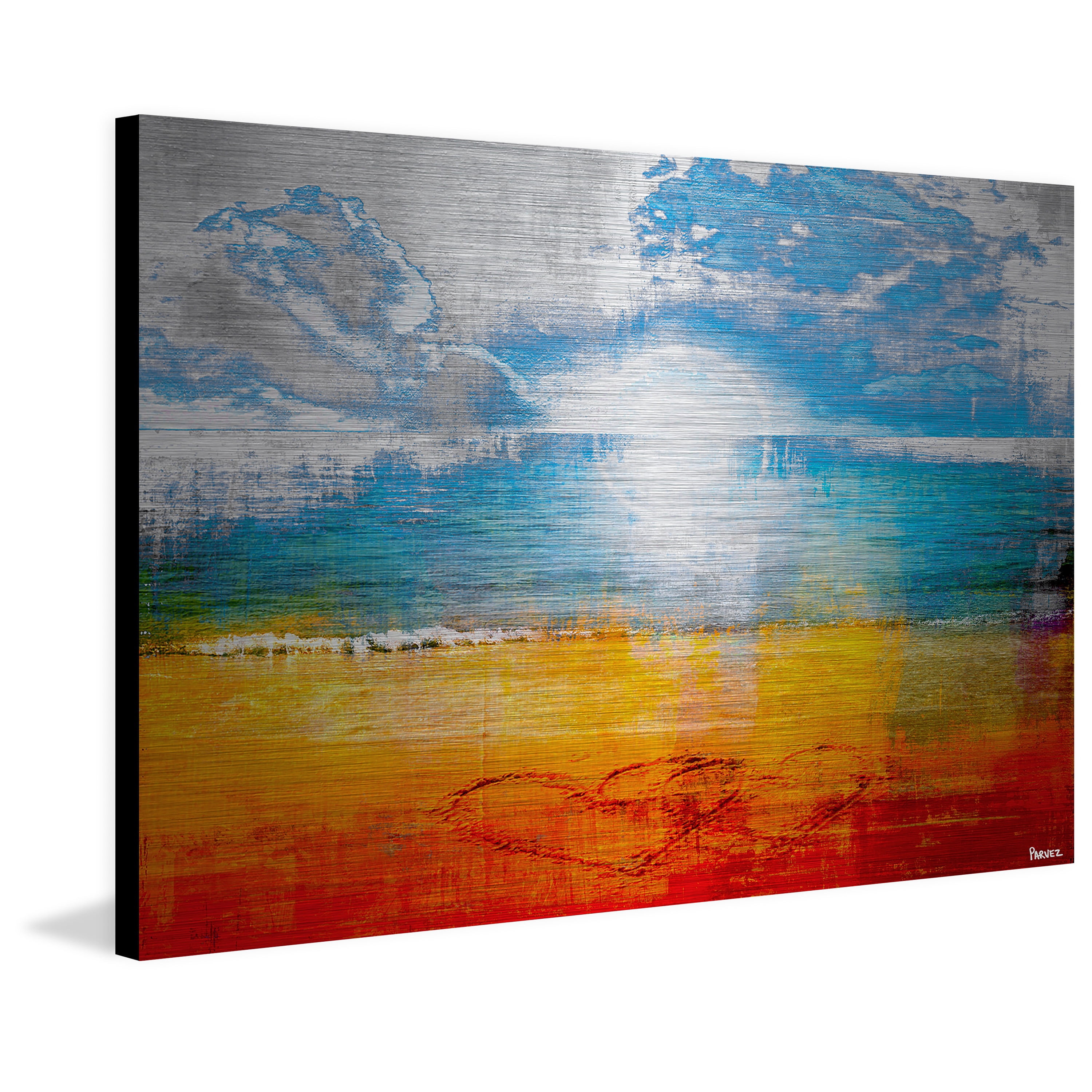 "Joined Hearts" Painting Print on Brushed Aluminum