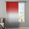 thumbnail image 4 of Red Gray Ombre Sheer Curtains 45 Inches Long, Modern Gradient Abstract Art Light Filering Curtains, Breathable Simi Curtain Privacy Drapes for Kitchen Bathroom Lightweight Small Window Treatment, 4 of 9