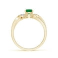thumbnail image 2 of Angara Natural 0.45 Ct. Emerald with Diamond Three Stone Ring in 14K Yellow Gold for Women (Ring Size: 3), 2 of 10