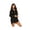 Black, variant on Women's Beach Bikini Cover-up Long Roll-up Sleeve Beach Shirt Bathing Suit Cover Up