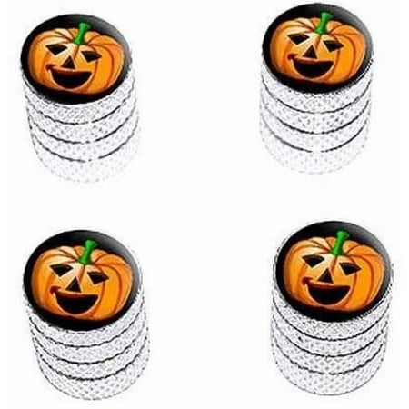 Jack-o-lantern Pumpkin Halloween Tire Rim Wheel Aluminum Valve Stem Caps, Multiple Colors