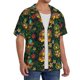 thumbnail image 2 of Balery Mask Tropical Flower Camisa Casual de Manga Corta con Botones para Hombre, Texturizada, Estilo Cubano, para Playa, Verano-3X-Large, 2 of 5