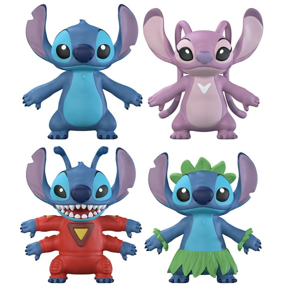 FleXfigs: Lilo & Stictch - 4 Character Pack - Disney Articulated Action Figures, Flex It - Pose It!, Collectible Toy Miniatures, Licensed, Kids Age 3 