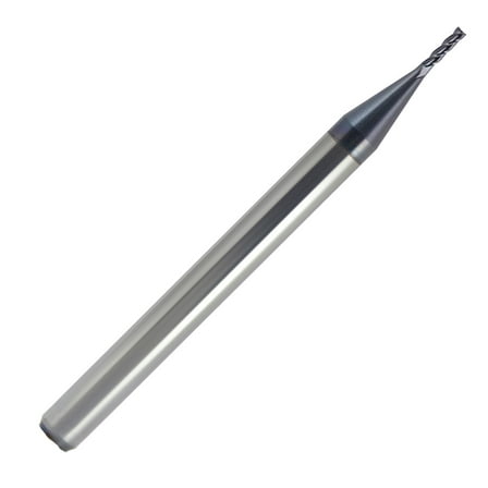 0.018" Diameter 4 Flute ALTiN Carbide End Mill, .054" Length of Cut, 1-1/2" Overall Length