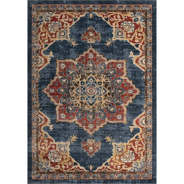 Unique Loom Utopia Vintage Inspired Rug 10' x 14' Rectangle Navy Blue/Burgundy
